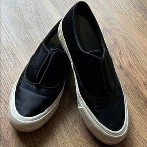 SeaVees Women's Black Slip-On Loafers with White Soles